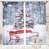 2 шт., красные шторы для табурета с изображением рождественской елки, зимнего снега, -30% затемнения - подходят для гостиной, спальни, домашнего декора