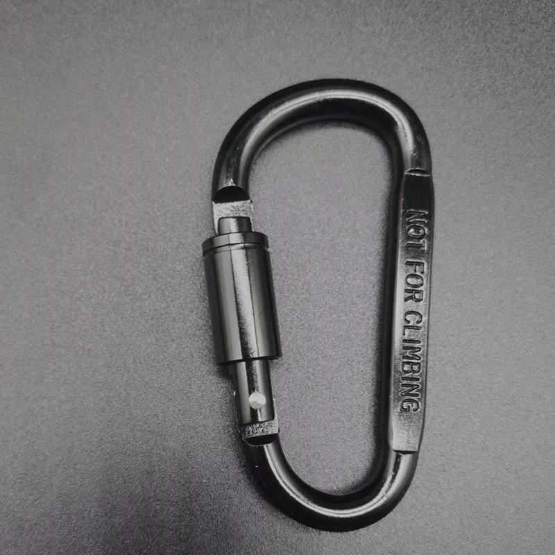 Outdoor Aluminum D Shape Locking Carabiner Keychain Backpack Clip Rope Hook for Camping Hiking Gear Accessories