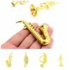 Plastic Mini Golden Trumpet Saxophone Miniature Model Dollhouse Mini Musical  Scene Accessories