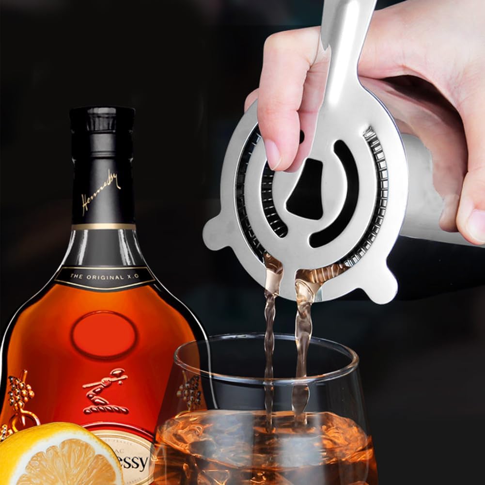 Фильтр SwirlColor, 2 шт. в упаковке, сито из нержавеющей стали, профессиональный инструмент для фильтрации коктейлей в баре, ресторане, дома - серебристый