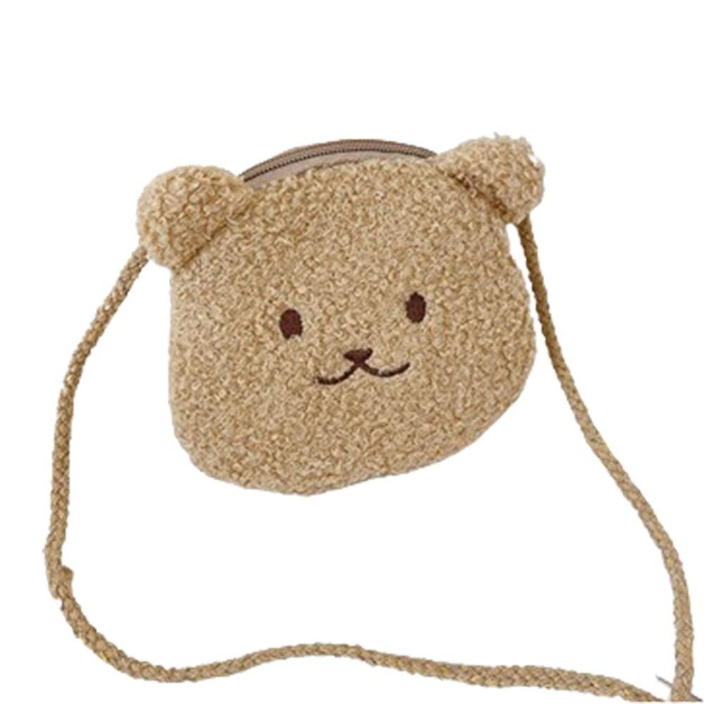Милая мультяшная сумка с медведем, плюшевые кавайные кошельки для монет, легкие плюшевые сумки через плечо для детей