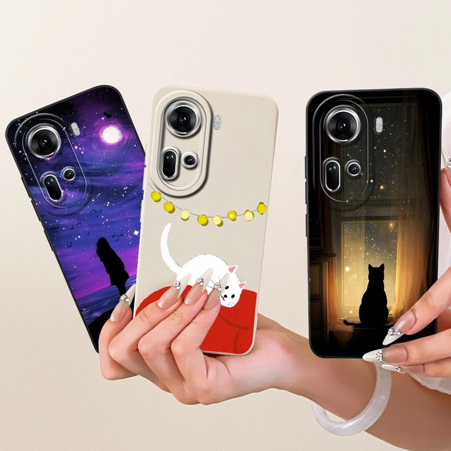 Чехол для Oppo Reno 11 5G Reno 11F CPH2603 Милый Кот Утка Мультяшная Обложка Мягкий Силиконовый Чехол Для Oppo Reno 11 Pro Reno11 F 5G Fundas
