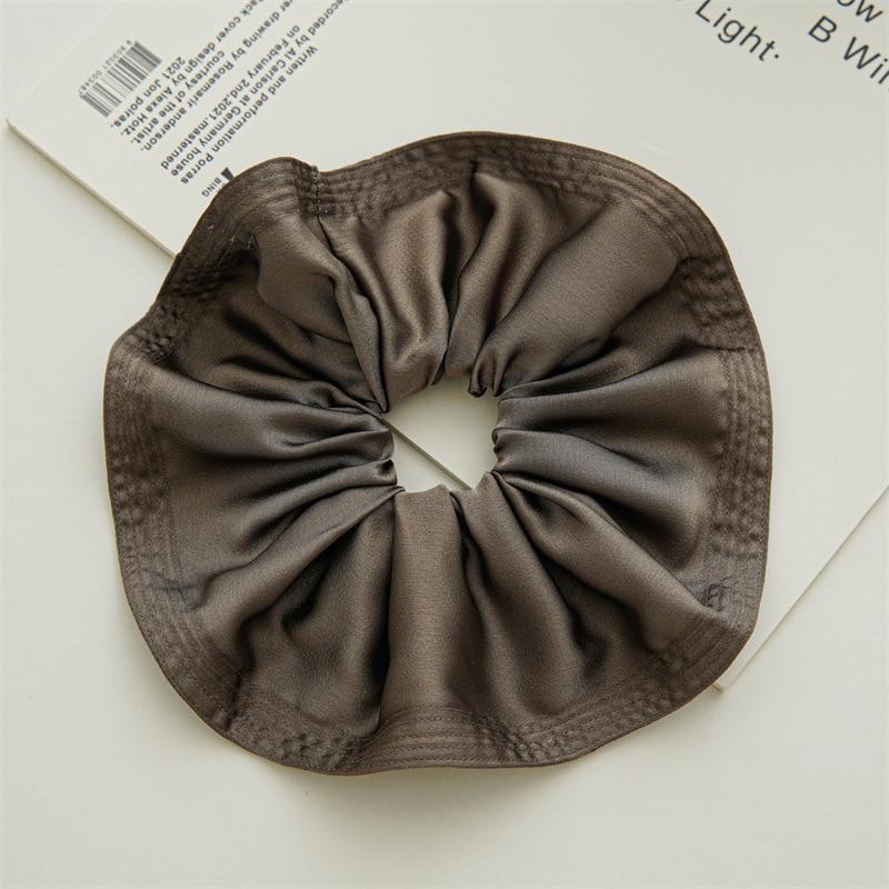 Oversized Solid Color Scrunchies Korean Satin Large Elastic Hairbands Hair Rings Rubber Band For Women Ponytail Hair Accessories