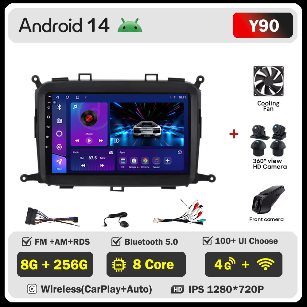 Android 14 Для Kia Carens RP 3l 2013-2019 Автомобильный Мультимедийный Видеоплеер Стерео Головное Устройство Интеллектуальные Автомобильные Системы GPS Навигация
