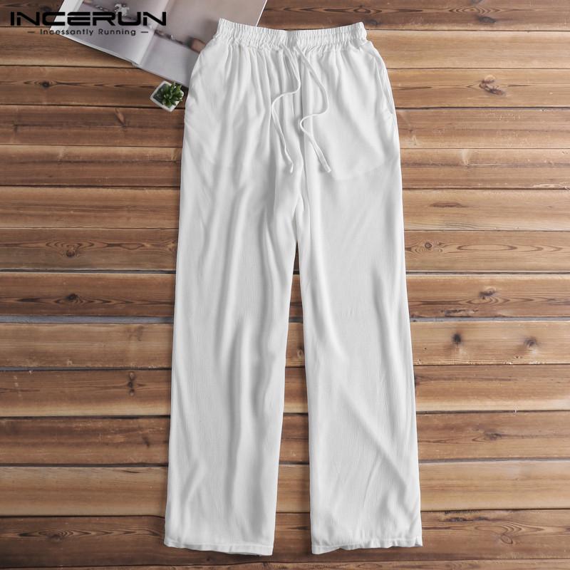 Летние мужские свободные брюки Plus Size из льна. 4 цвета