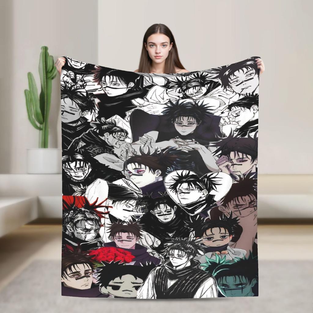 Choso Blanket Cover Flannel Kaisens Anime Lightweight Thin Throw Blanket for Car Sofa Couch Bed Rug