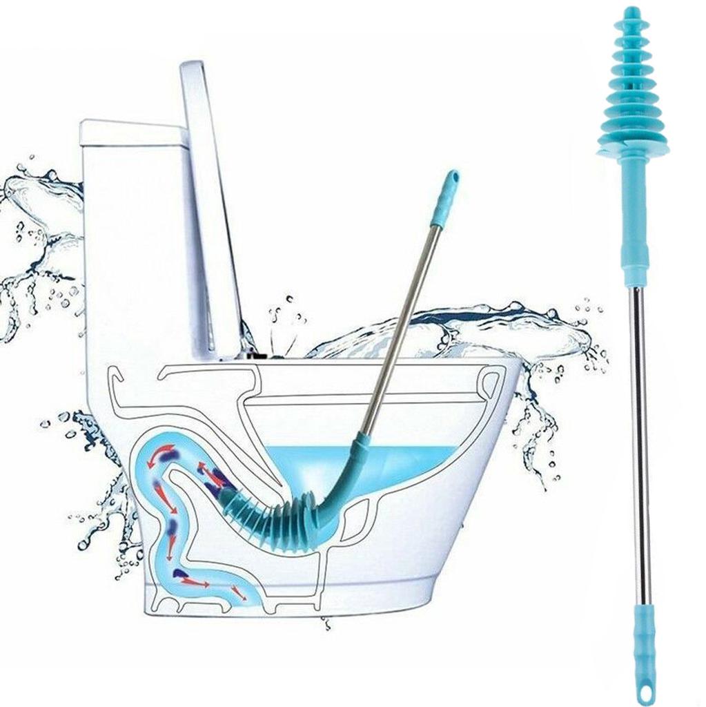 Гибкая туалетная щетка с длинной ручкой, поршень, очиститель от засоров в ванной, прочный инструмент