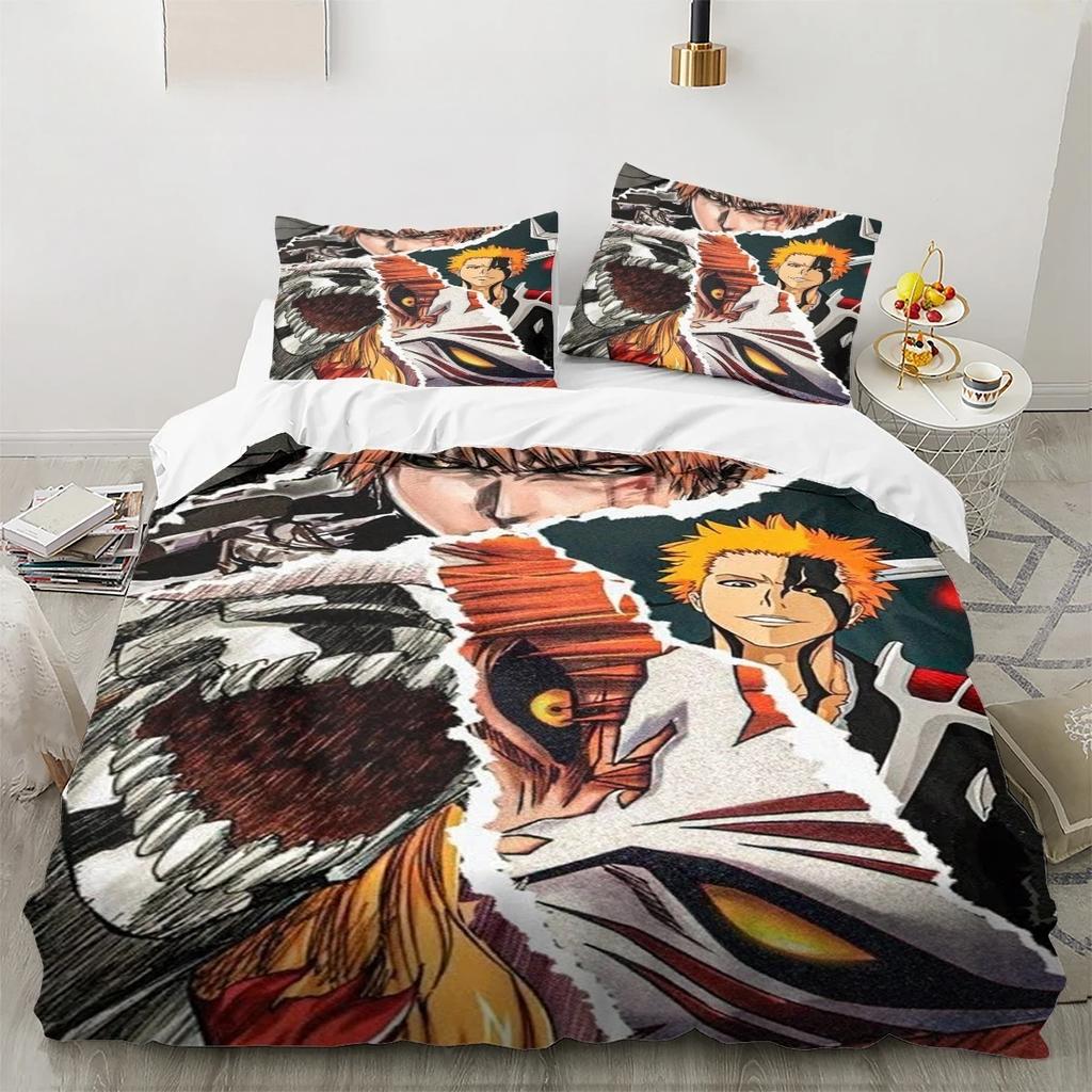 Anime 3D Printed Bleach Duvet Cover Pillowcase (2/3piece Set), Bedding Set for Children's Boy Girl , Children's bedGift