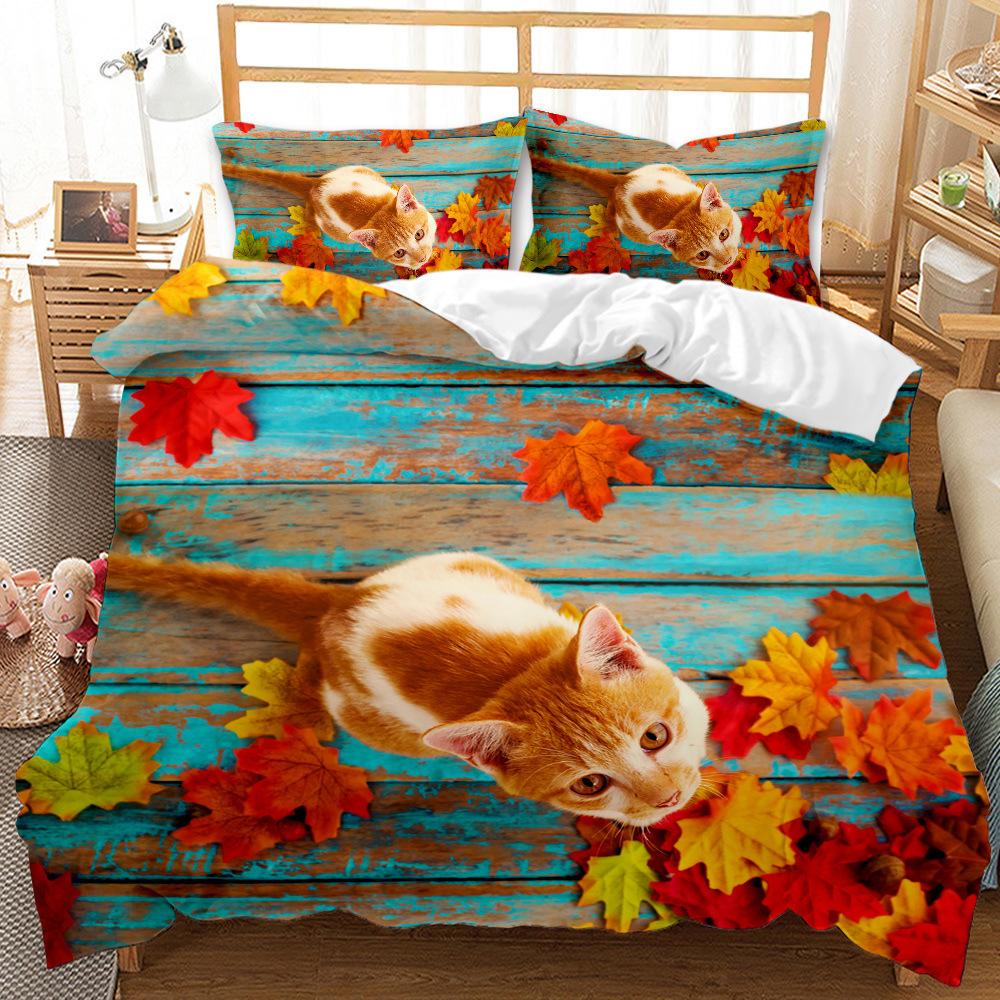 Милый комплект постельного белья с изображением хомяка, односпальная кровать, двуспальная кровать, двуспальная кровать, комплект постельного белья для домашних животных, комплект пододеяльников для детской спальни, 3D аниме 037