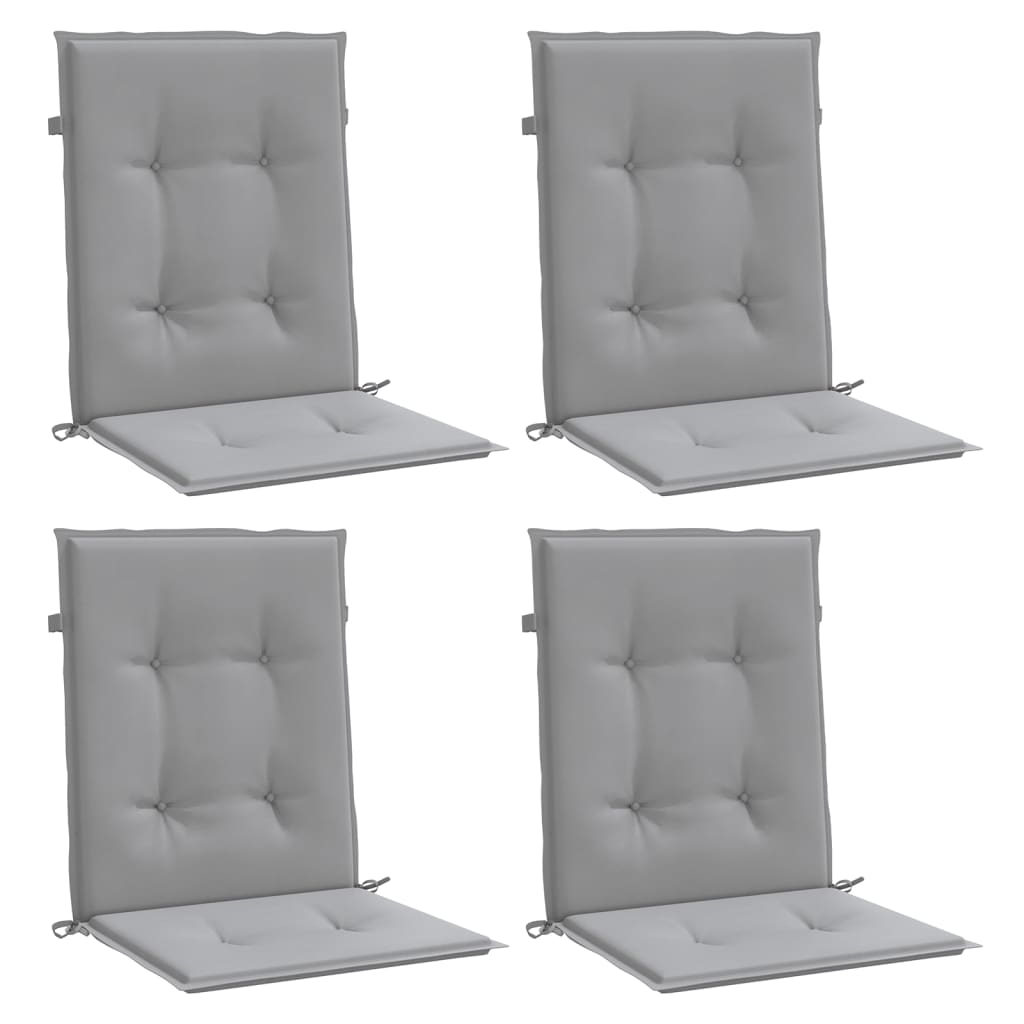 Garden Chair Cushions for Low Back Chairs 4 pcs Gray Oxford Fabric