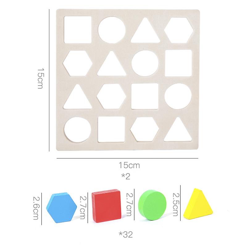 Montessori Shape Color Geometric Matching Game Memory Chess Sorter Toy Color Sensory Educational Toys For Children Baby