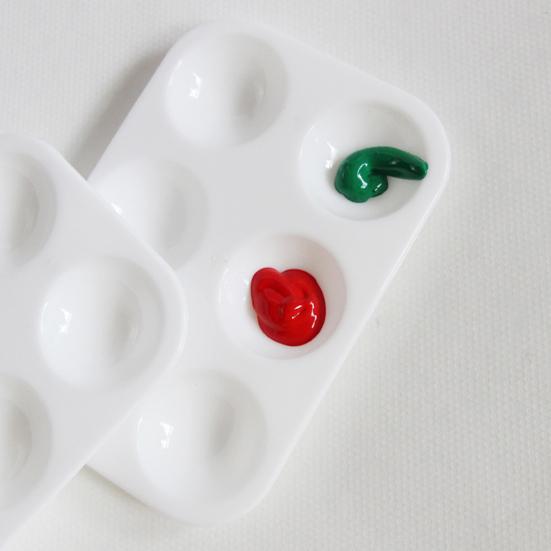 10Pcs White Plastic Paint Tray Palettes 6 Holes Thickened Art Classes DIY Crafts Watercolor Palette Color Mixing Art Painting Tray