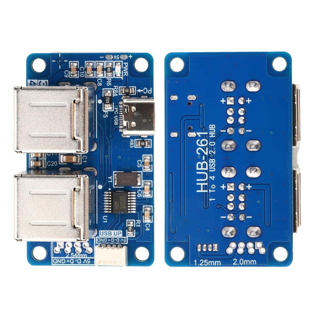 USB 2.0 Hub 1-to-4 Port type-c Splitter Module with Plug-and-Play Compatibility Stable Power Supply for Computer Accessories