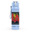 1PC LA Retro Letter Badge Print 750ml Color Plastic Sports Water Bottle Leakproof Flip Straw Lid Suitable for Sports Office Home Use