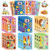 6 Photos/package of Traffic Vehicles Face-changing Stickers for Children DIY Handmade Puzzle Creative Puzzle Toy Puzzle Stickers