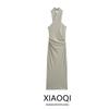 Fashion Style 2024 Fall and Winter New Women's Clothing Stylish Metal Color Thread Hanging Collar Dress 3067228