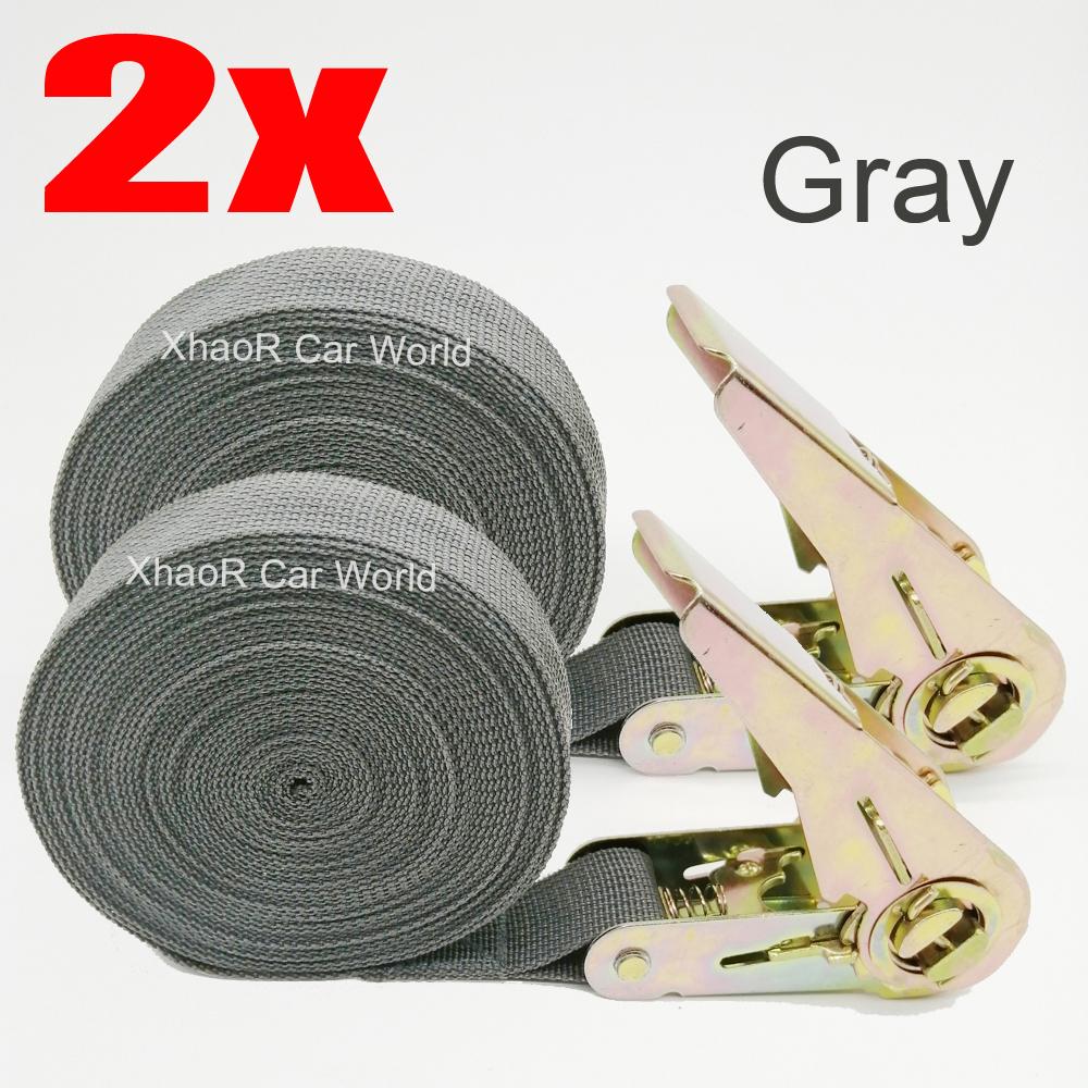 2 Pcs 5 Meters Tensioning Belts Adjustable Cargo Straps for Car Motorcycle Bike Ratchet Tie-Down Belt for Luggage Bag Bind Belts