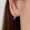 [LsSHOP] Миниатюрные серьги-нотки из 14K золота (Позолоченный)_LJ5217BRE