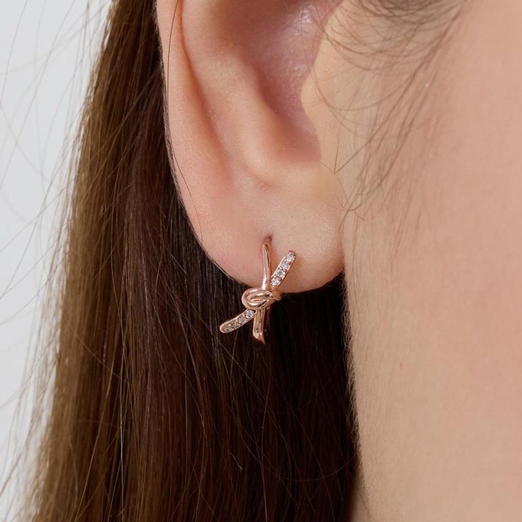 [LsSHOP] Миниатюрные серьги-нотки из 14K золота (Позолоченный)_LJ5217BRE