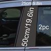 Водонепроницаемая наклейка на B-стойку автомобиля, 2 шт., солнцезащитная, прочный винил, 2D, черная, с перфорированным рисунком в виде сот