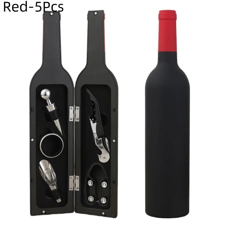 Набор из 3/5 шт. открывалок для бутылок из нержавеющей стали, многоцелевой штопор, пробка для бутылок, резак для фольги, кухонные принадлежности в форме бутылки