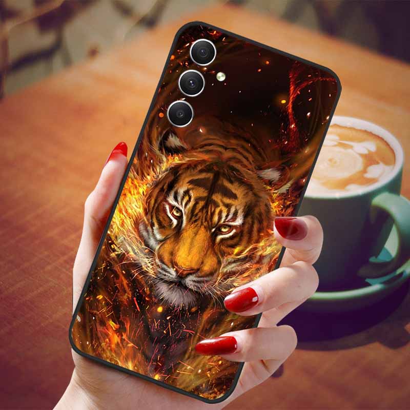 Чехол для Samsung Galaxy A55 5G Черный ТПУ Силикон Красивый Узор Чехлы для Телефона для Galaxy A55 Ударопрочный Мягкий Чехол A 55 6.6''