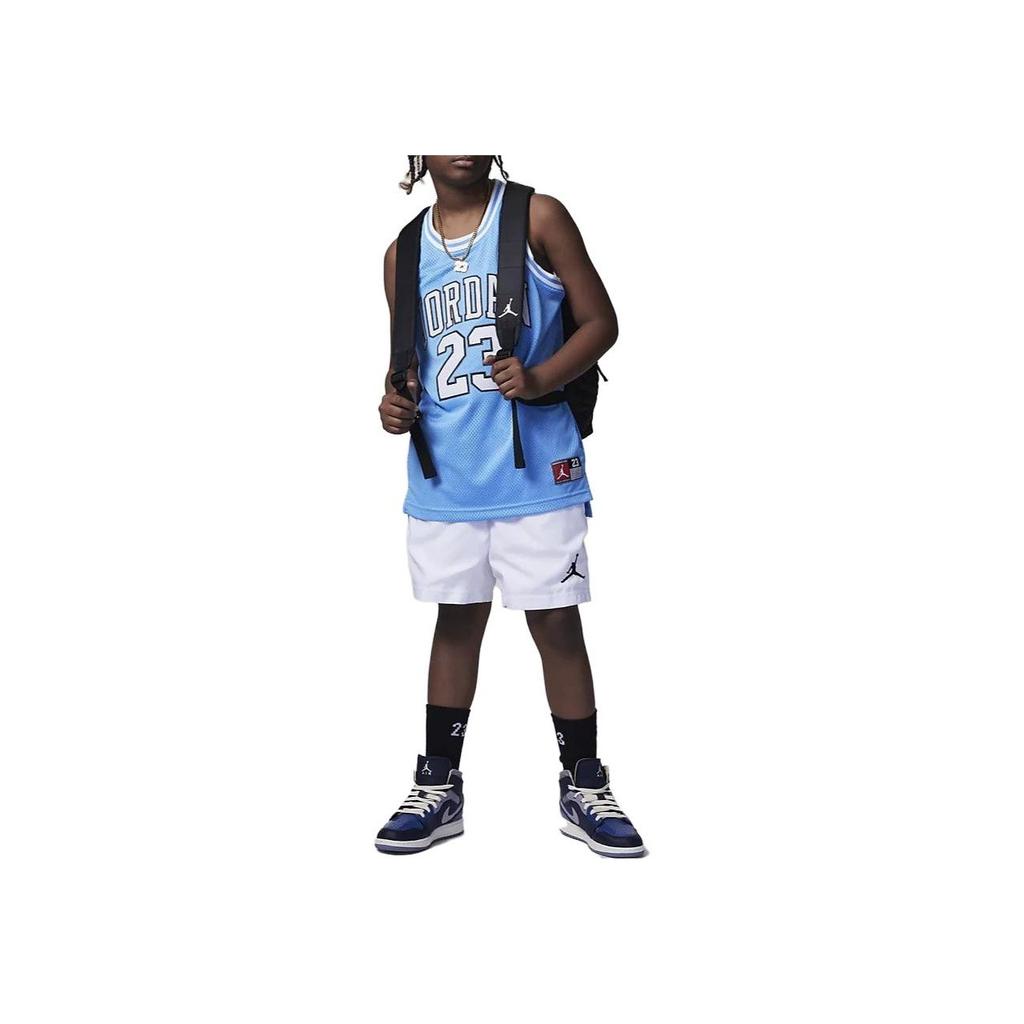 Jordan Letter Logo Pattern Printed Sports Vest Kids Basketball Jersey Kids Tops Blue 95A773-B9F