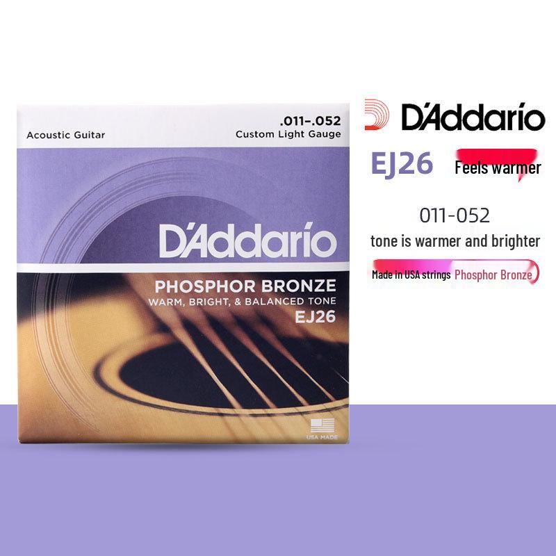 D'Addario EJ16 EZ920 Струны для фолк-гитары с покрытием из фосфорной бронзы, набор из 6 штук.