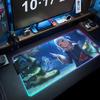 Gawr gura Коврик для мыши RGB Игровой коврик для мыши Большой светодиодный коврик Настольный коврик для ПК Светящийся коврик для мыши Большие коврики для клавиатуры Настольный ковер с подсветкой