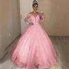 2025 European & American V-Neck Off-Shoulder Slim Lace Wedding Dress with Fluffy Train