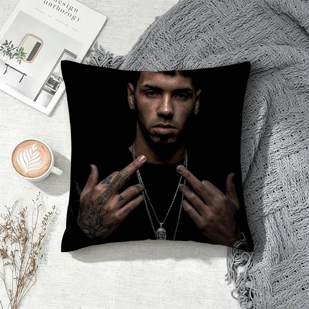 Top Rapper Anuel AA Square Double-Sided Printed Pillow Case Sofa Cushion Cover Bedroom Bedside Decor