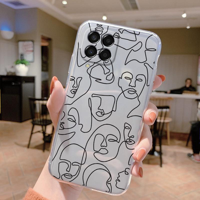Чехол для Samsung Galaxy M33 5G Милый Кот Мультяшный Защитный Мягкий Силиконовый Чехлы для Телефона Для Samsung M 33 GalaxyM33 Бампер Прозрачный Чехол