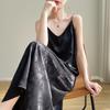 2024 French Style Satin Slip Dress: Women's Summer Sexy Imitation Silk Long Dress