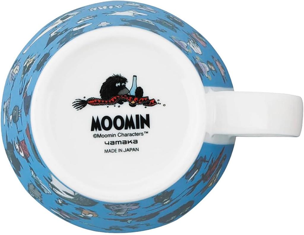 Yamaka Shoten MOOMIN Large Soup 11 X Microwave Made In Moomin Valley Mug, 400ml, Diameter Approx. 9cm, Safe, Japan, Friends, Blue, MM11001-36