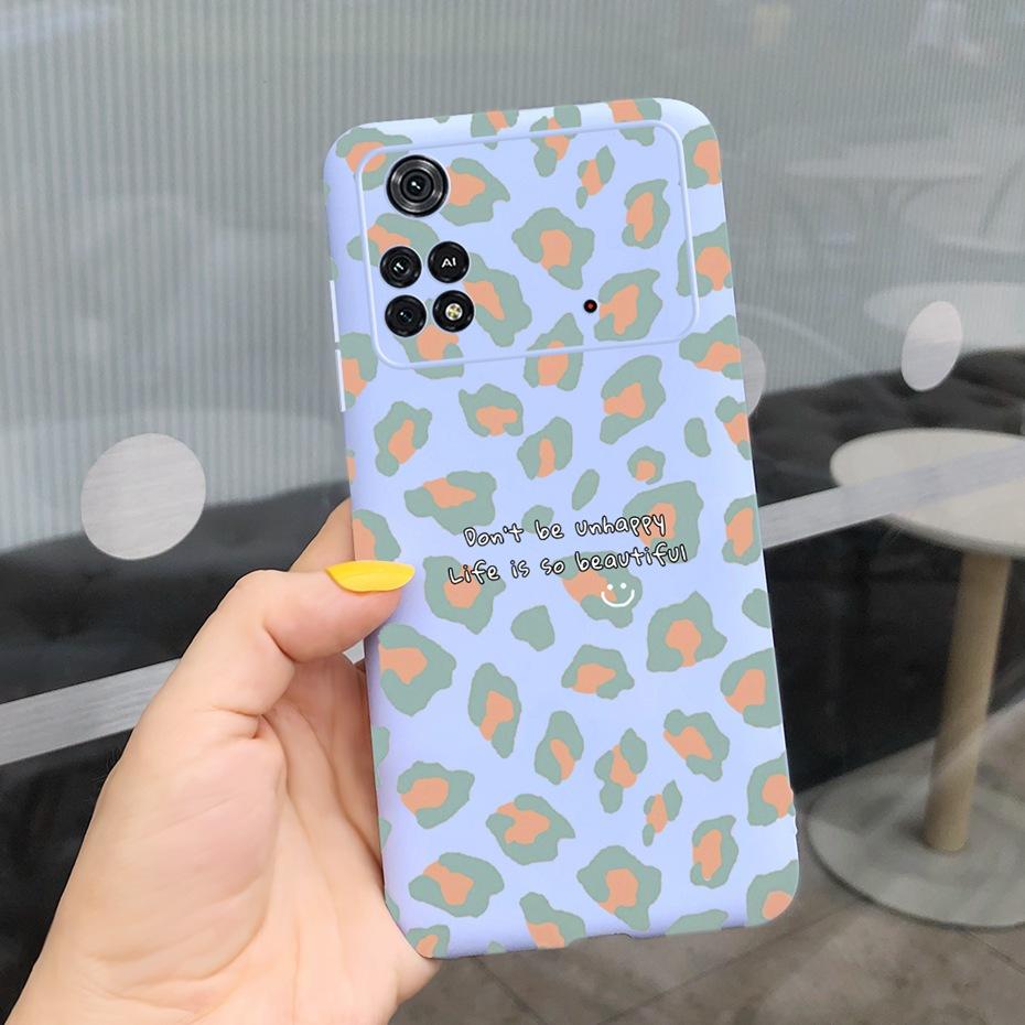 Чехол для Xiaomi Poco M4 Pro Милый узор Конфетный цвет Чехол для телефона Для Poco M 4 M4 Pro 5G 4G PocoM4 Мягкий силикон ТПУ Задняя крышка