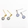 Silver Devil's Eye Thorn Ears Women Personalized Blue Eye Design Cute Short Earring Accessories