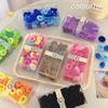 1 Box/60pcs  Colorful High Elastic Hair Bands Girls Nylon Small Rubber Bands Children Ponytail Holder Hair Ties Kids Hair Accessories