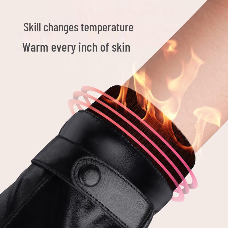 RED DRAGONFLY Мужские зимние кожаные перчатки с сенсорным экраном