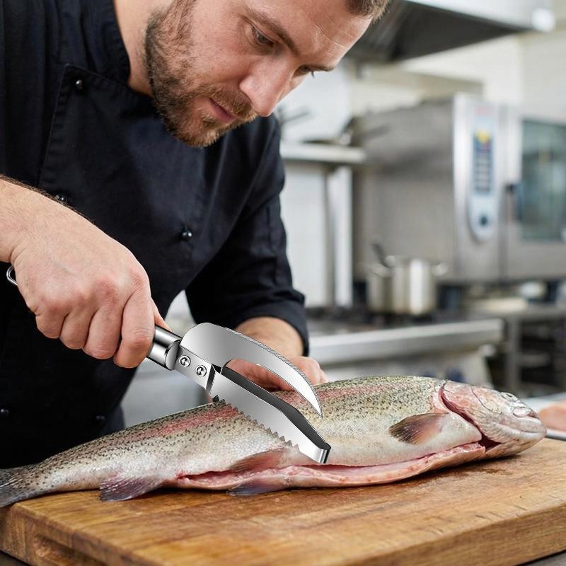 Рыбочистка 3 в 1 Инструмент Соскребать Резать Копать для Быстрой Эффективной Очистки в Домашней Кухне Готовка