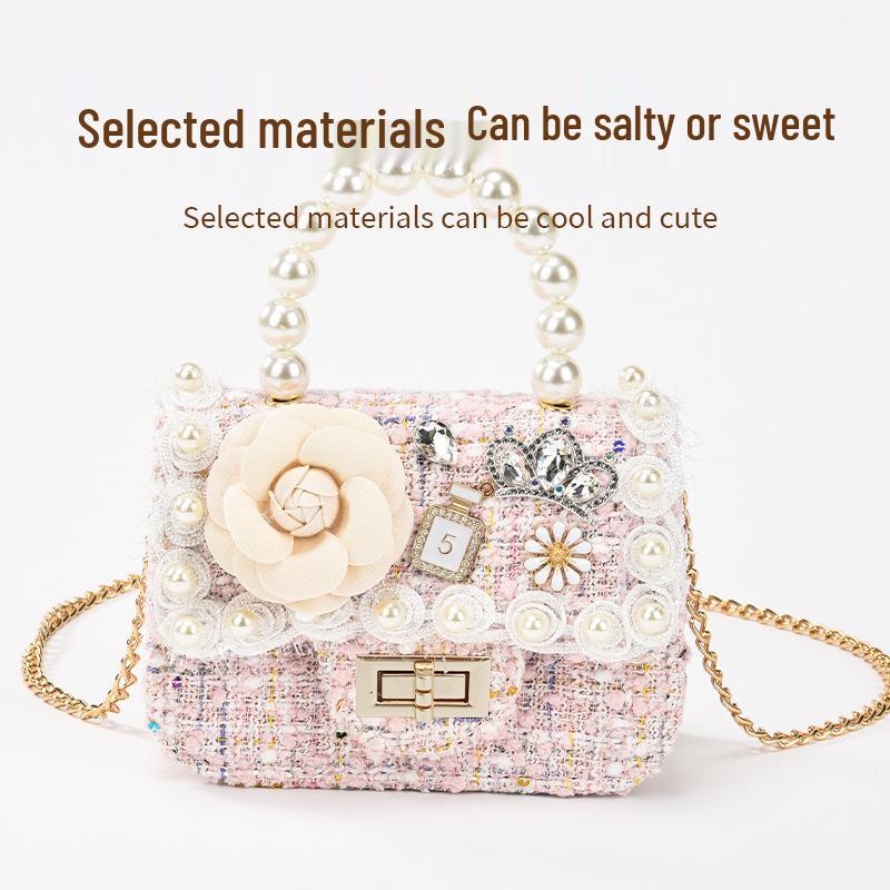 Милая мультяшная женская сумка через плечо с жемчугом и кошелек для монет