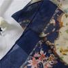 Japanese Cotton Linen Floral Color Block Scarf & Shawl - Spring/Summer