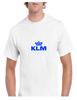 Футболка KLM Blue Retro Logo Голландская авиакомпания Авиационный гик Белая хлопковая футболка