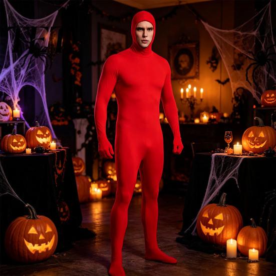 Костюмная вечеринка Единый костюм Zentai на все тело для мужчин и женщин, Открытое лицо, Хэллоуин, Косплей, Эластичный костюм для выступлений, Боди, Спандекс для взрослых