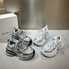 Спортивная обувь Летние серебристые толстые кроссовки Pops Shoes Женские увеличивающие рост дышащие сетчатые тонкие модели удобные классические повседневные кроссовки