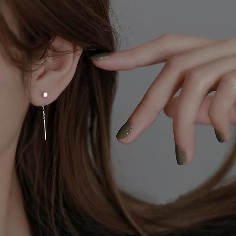 Серьги-капли с кисточками в простом стиле для женщин, длинные висячие серьги