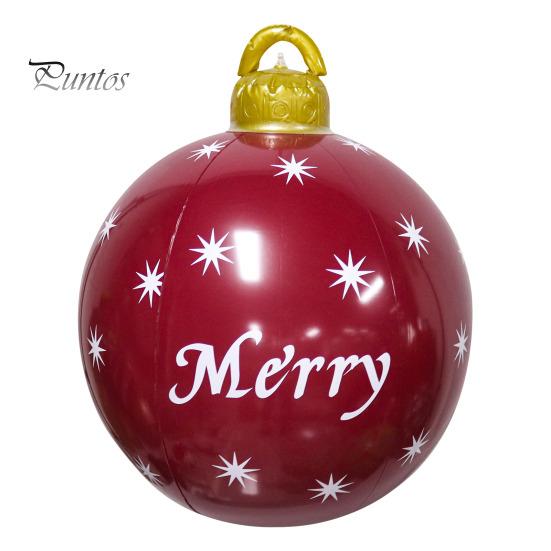 Рождественский надувной мяч диаметром 60 см, водонепроницаемый рождественский мяч, устойчивый к разрывам, многоразовый, гигантский надувной мяч для праздничного декора двора, газона, крыльца