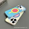 Яркий лазерный макаронный магнитный чехол Apple 17 Pro Max для iPhone 16 - Дизайн Color Block, Защита от падений, Полное покрытие