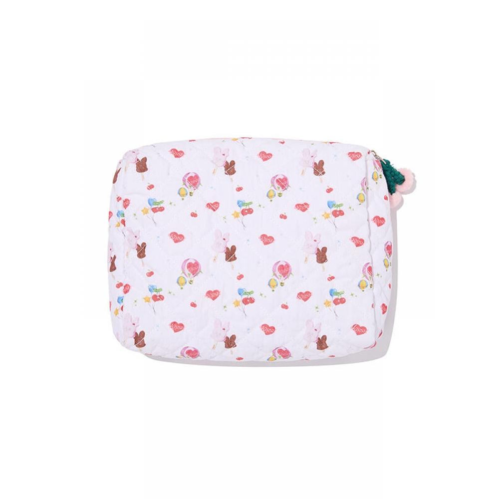 Kirsi Mellow Full Print Quilted Mini Pouch [pink]