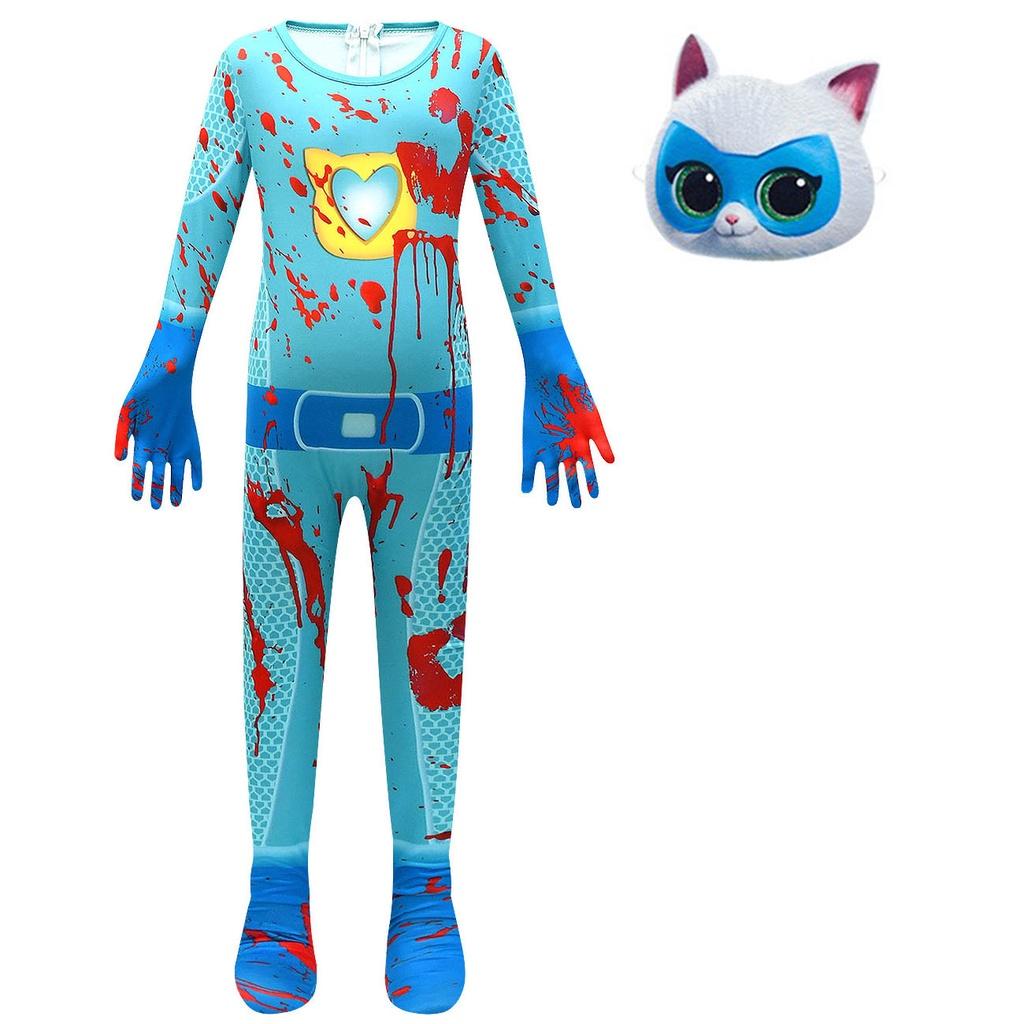 Cute And Comfortable Superkitties Children's Jumpsuit Cartoon Design Soft Milk Silk Fabric Multiple Colors 100cm-150cm/43.3-59.05in