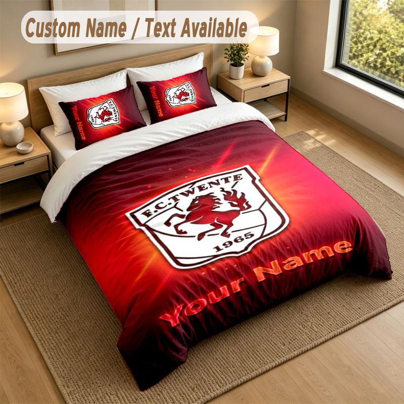 Bedding Set 1 Duvet Cover 2 Pillowcases FC Twente Print Soft Bed Linen Bedroom Decor